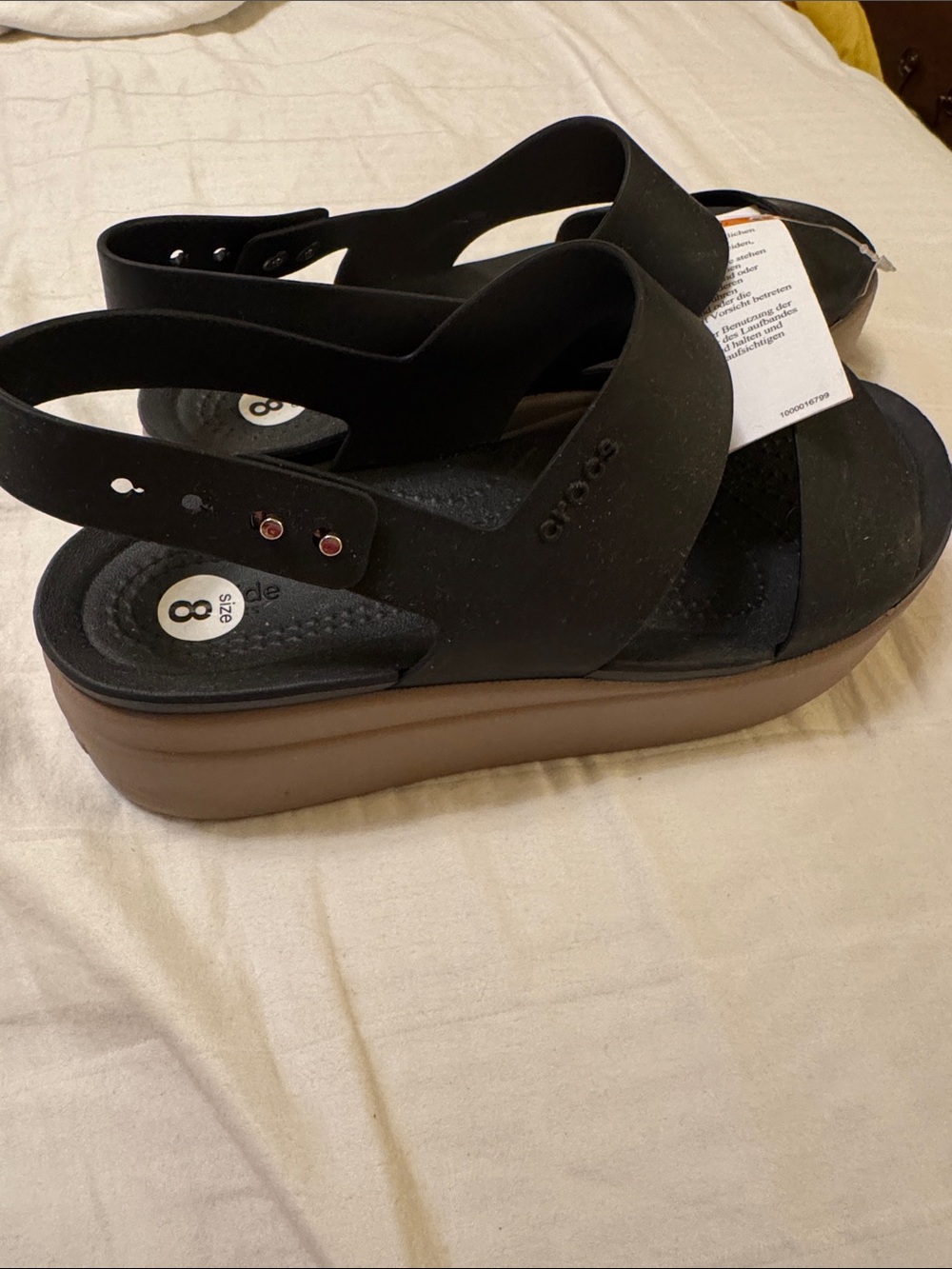 CROCS Black Dual-Strap Slingback Sandals - Picture 3 of 7